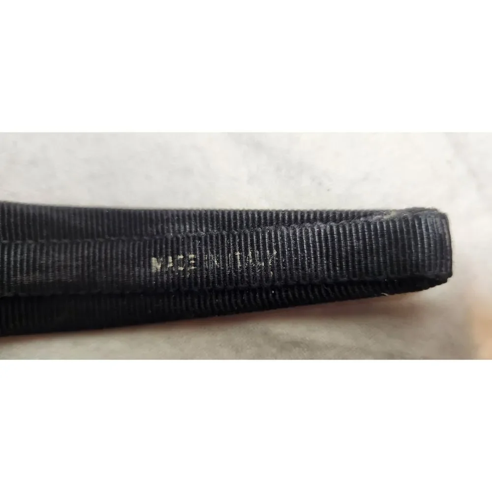 Ferragamo Vara Black Grosgrain Headband with Bow and Logo Hardware